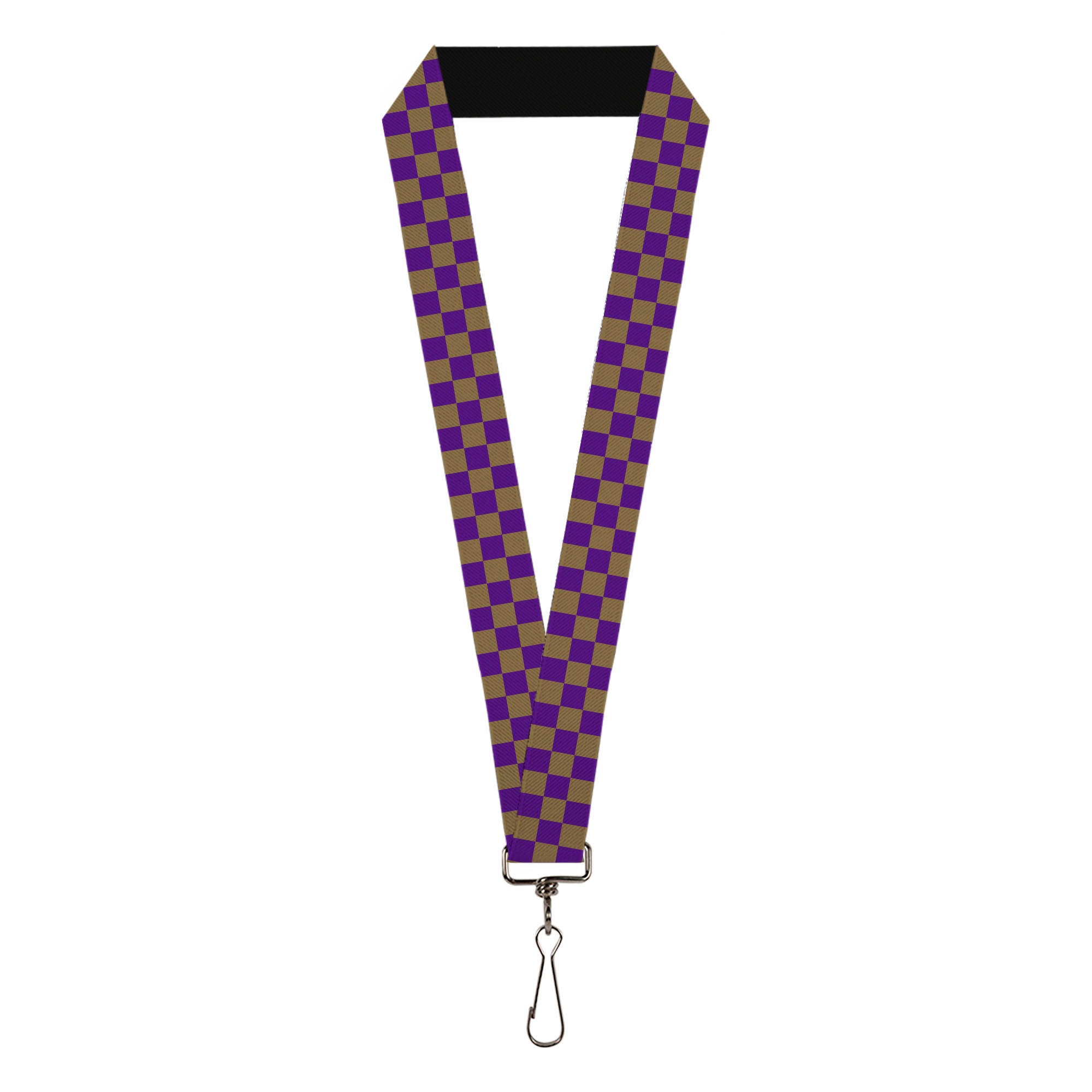 Lanyard - 1.0" - Checker Purple Gold Lanyards Buckle-Down