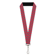 Lanyard - 1.0" - Checker Crimson Red Gray Lanyards Buckle-Down