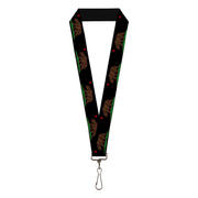 Lanyard - 1.0" - California Flag Bear Black Lanyards Buckle-Down