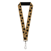Lanyard - 1.0" - Cheetah Stars Tan Black Lanyards Buckle-Down