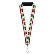Lanyard - 1.0" - California Flag Weathered White Lanyards Buckle-Down