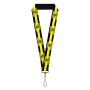 Lanyard - 1.0" - CAUTION BIOHAZARD Black Yellow Lanyards Buckle-Down