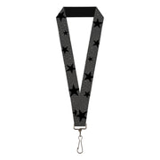 Lanyard - 1.0" - Cheetah Stars Gray Black Lanyards Buckle-Down