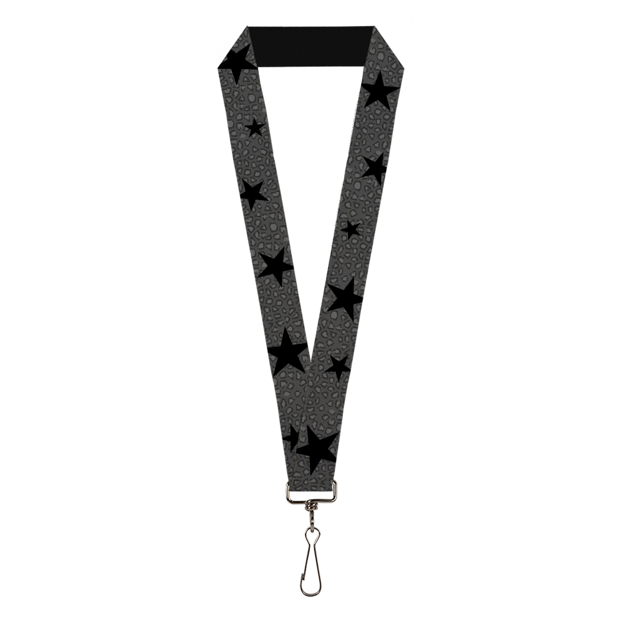 Lanyard - 1.0" - Cheetah Stars Gray Black Lanyards Buckle-Down