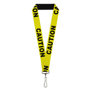 Lanyard - 1.0" - CAUTION Yellow Black Lanyards Buckle-Down