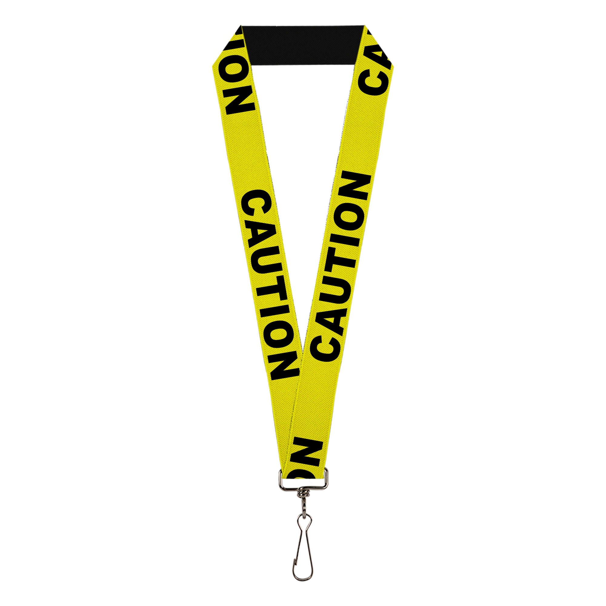 Lanyard - 1.0" - CAUTION Yellow Black Lanyards Buckle-Down