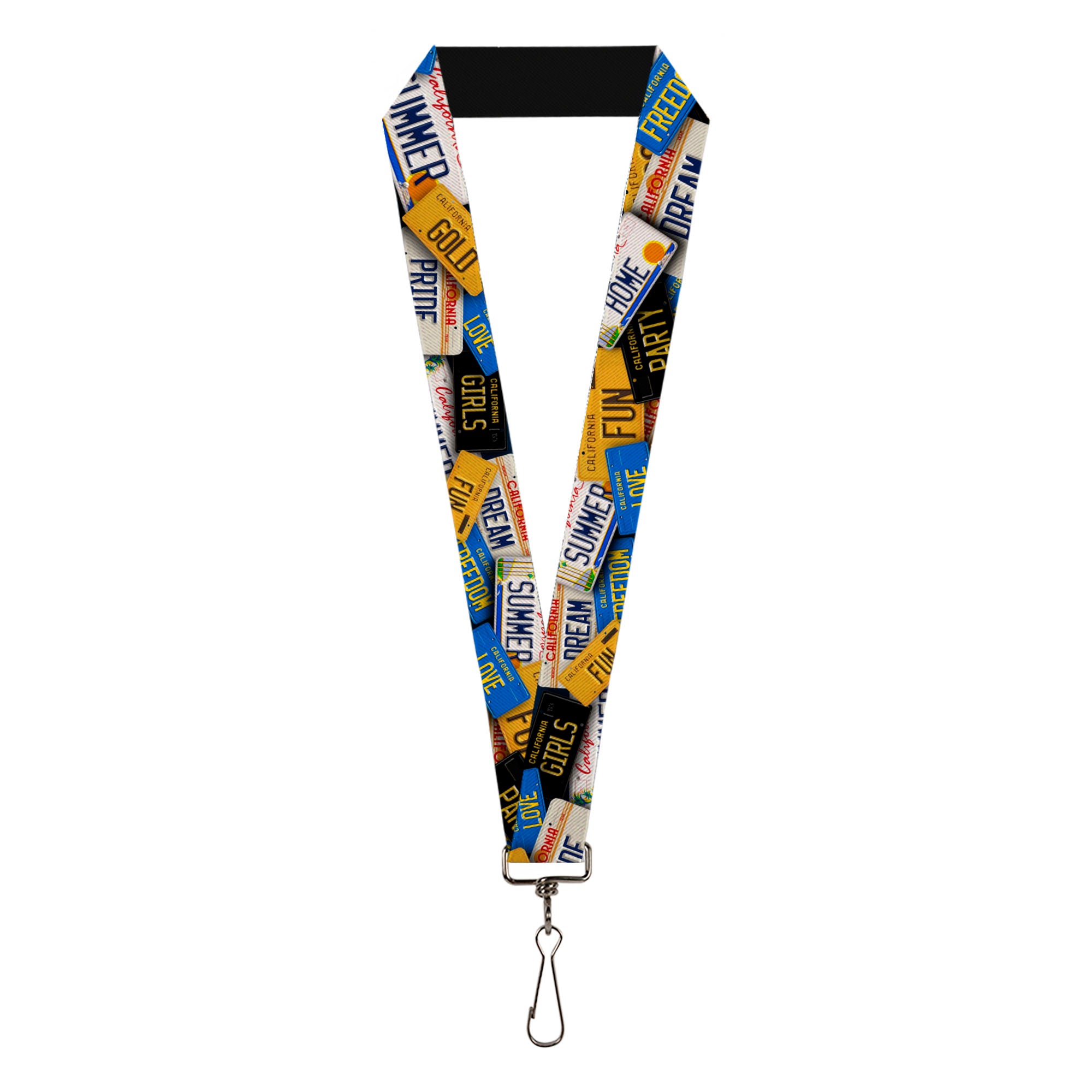 Lanyard - 1.0" - Cali License Plates Stacked Lanyards Buckle-Down