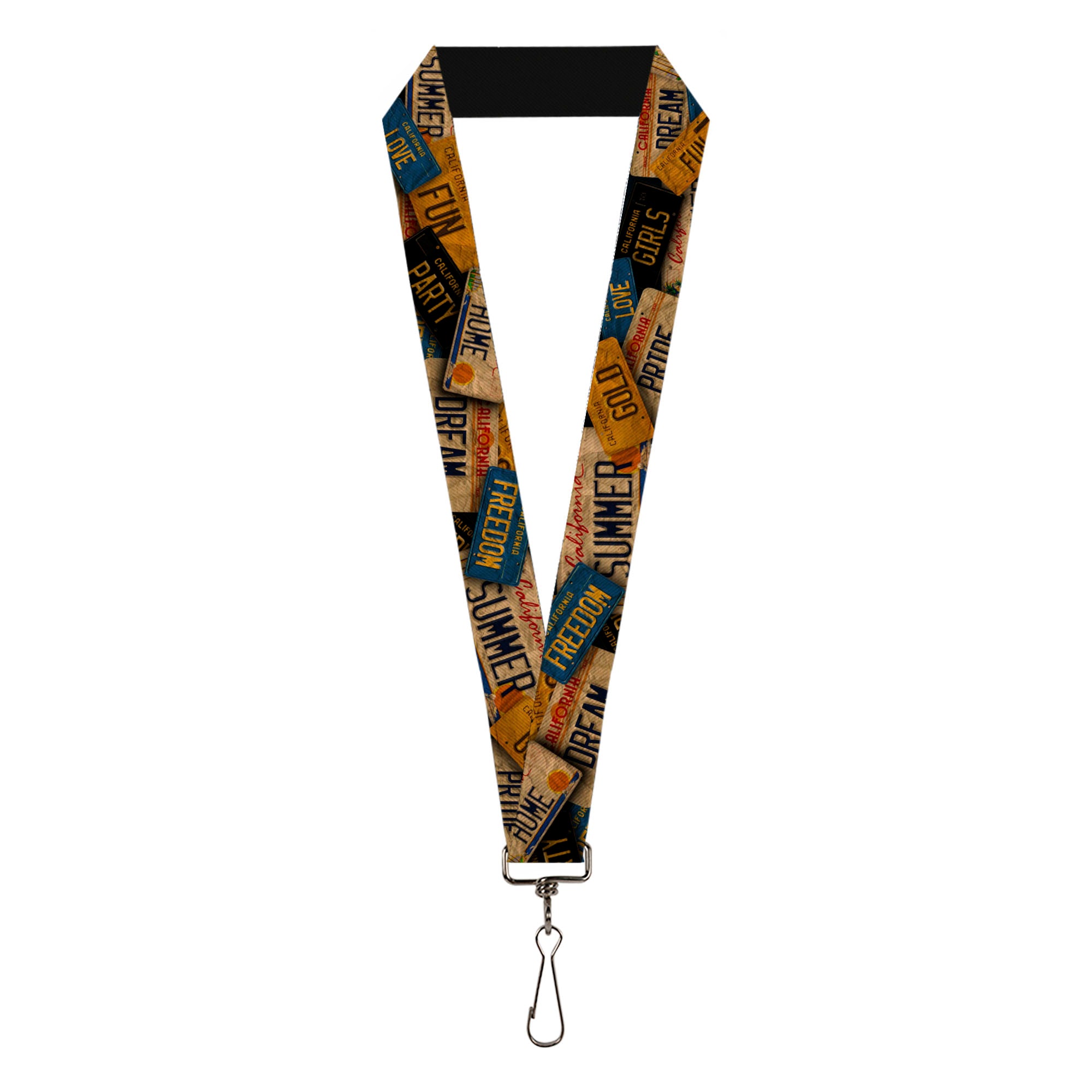 Lanyard - 1.0" - Cali License Plates Stacked Vintage Lanyards Buckle-Down
