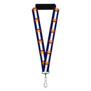 Lanyard - 1.0" - Colorado Flags2 Repeat Lanyards Buckle-Down