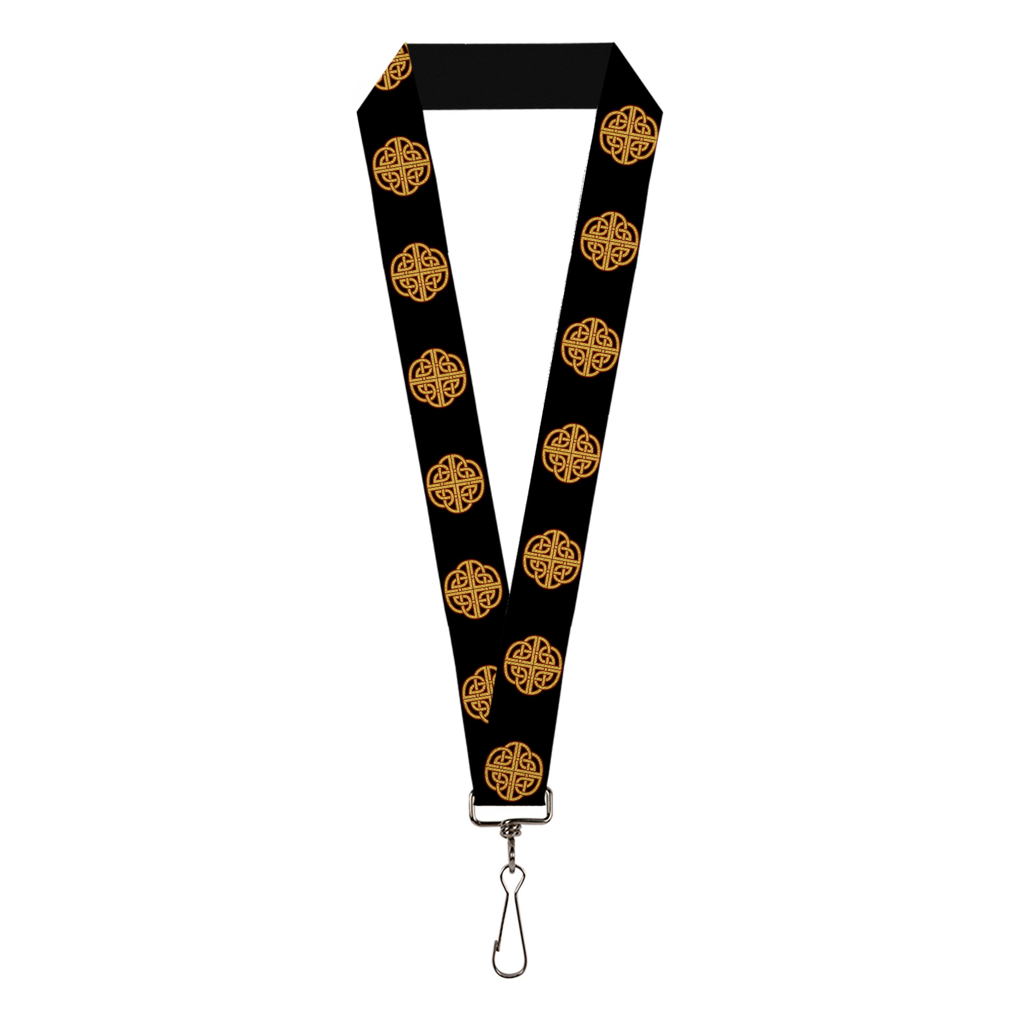 Lanyard - 1.0" - Celtic Knot Black Burgundy Gold Lanyards Buckle-Down