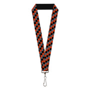 Lanyard - 1.0" - Checker Trio Gray Black Red Lanyards Buckle-Down