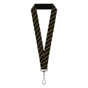 Lanyard - 1.0" - Checker Trio Tan Black Olive Lanyards Buckle-Down