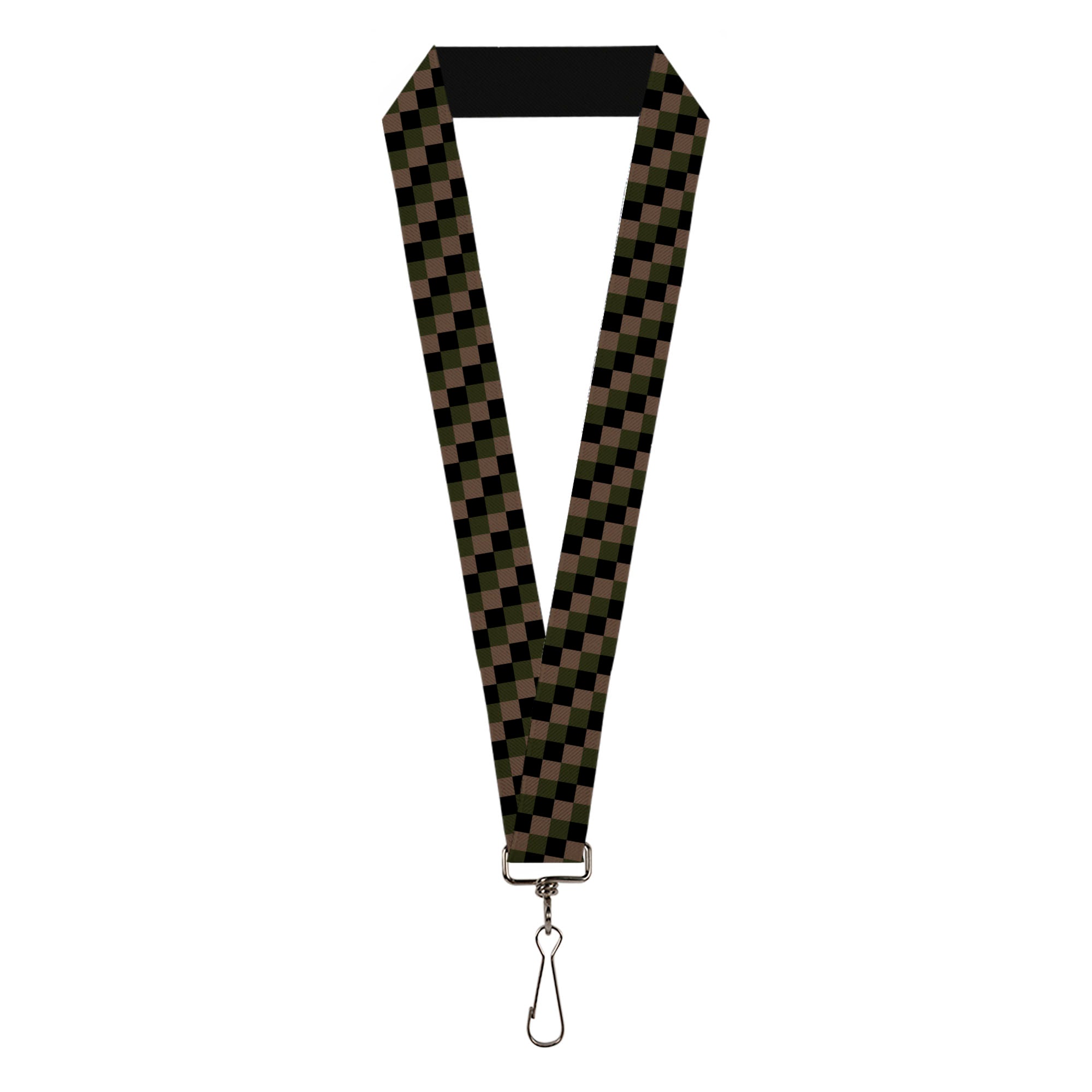 Lanyard - 1.0" - Checker Trio Tan Black Olive Lanyards Buckle-Down