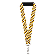 Lanyard - 1.0" - Checker White Gold Brown Lanyards Buckle-Down