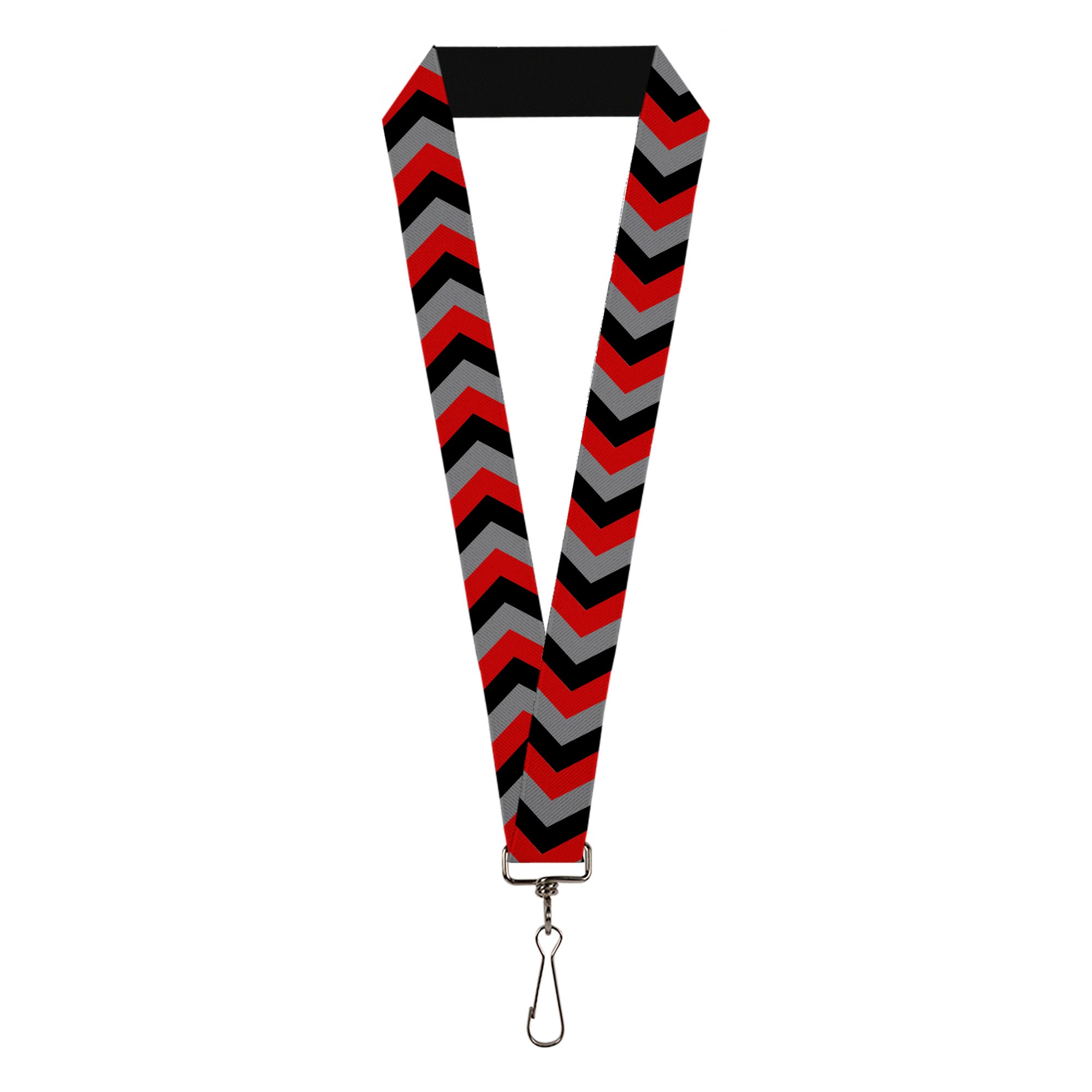 Lanyard - 1.0" - Chevron Red Black Gray Lanyards Buckle-Down