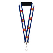 Lanyard - 1.0" - Colorado Flag Marijuana Leaf Lanyards Buckle-Down
