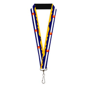 Lanyard - 1.0" - Colorado Flag Mountain Silhouette Yellow Lanyards Buckle-Down