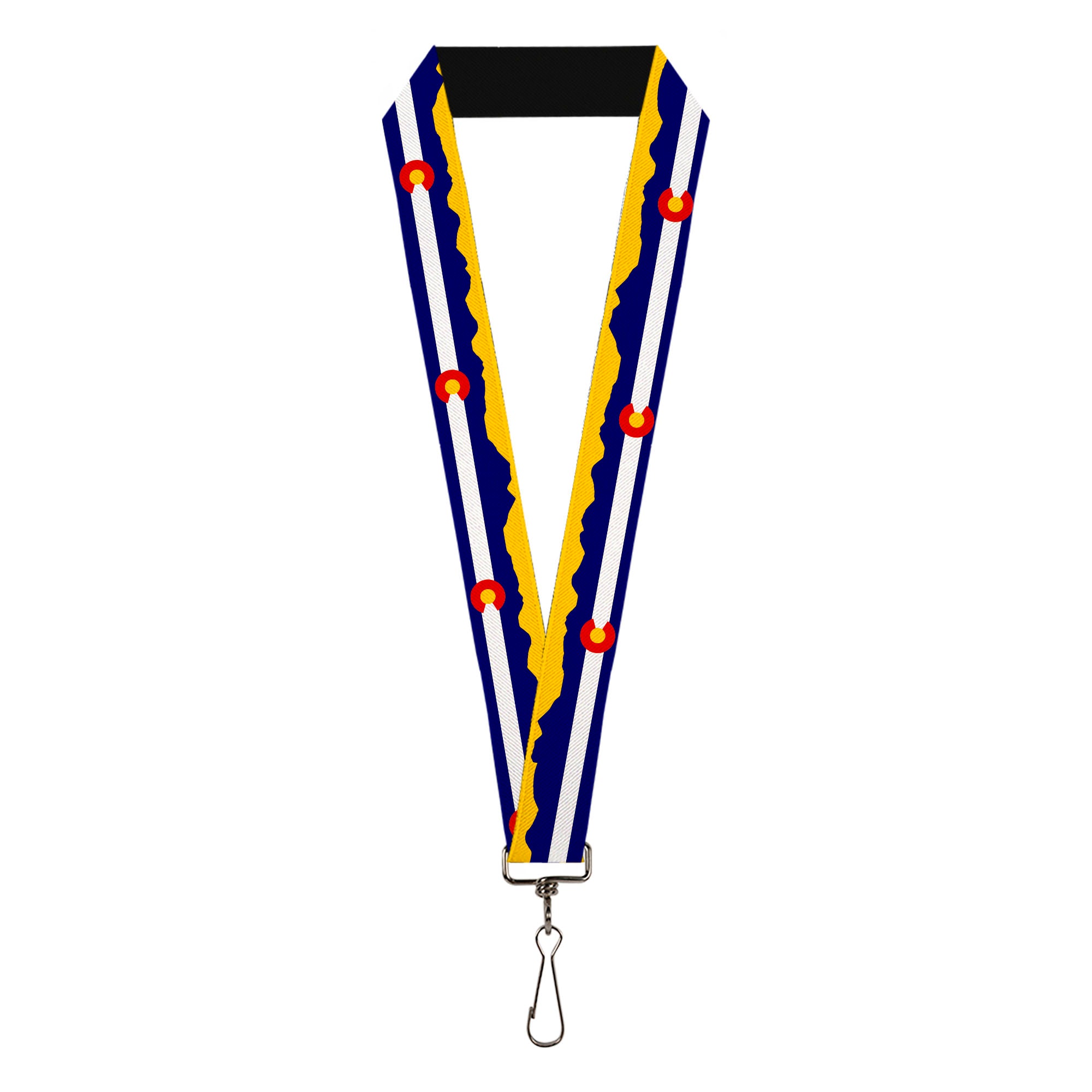 Lanyard - 1.0" - Colorado Flag Mountain Silhouette Yellow Lanyards Buckle-Down