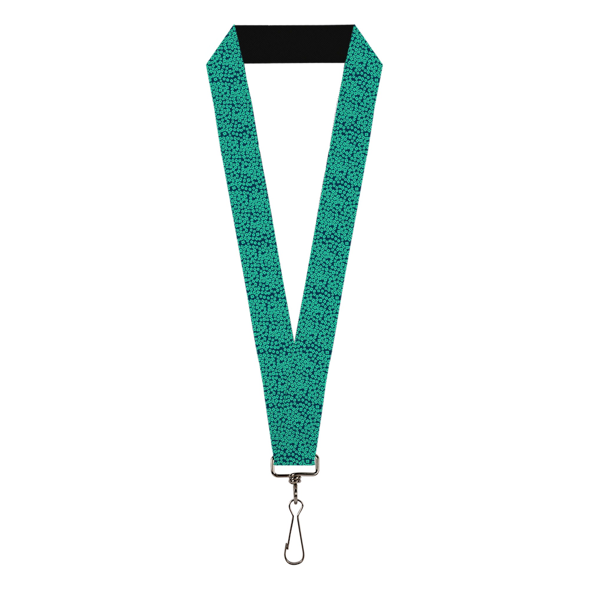 Lanyard - 1.0" - Ditsy Floral Teal Light Teal Teal Lanyards Buckle-Down