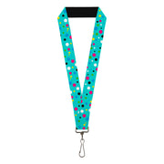 Lanyard - 1.0" - Dots Seafoam Green Multi Pastel Lanyards Buckle-Down