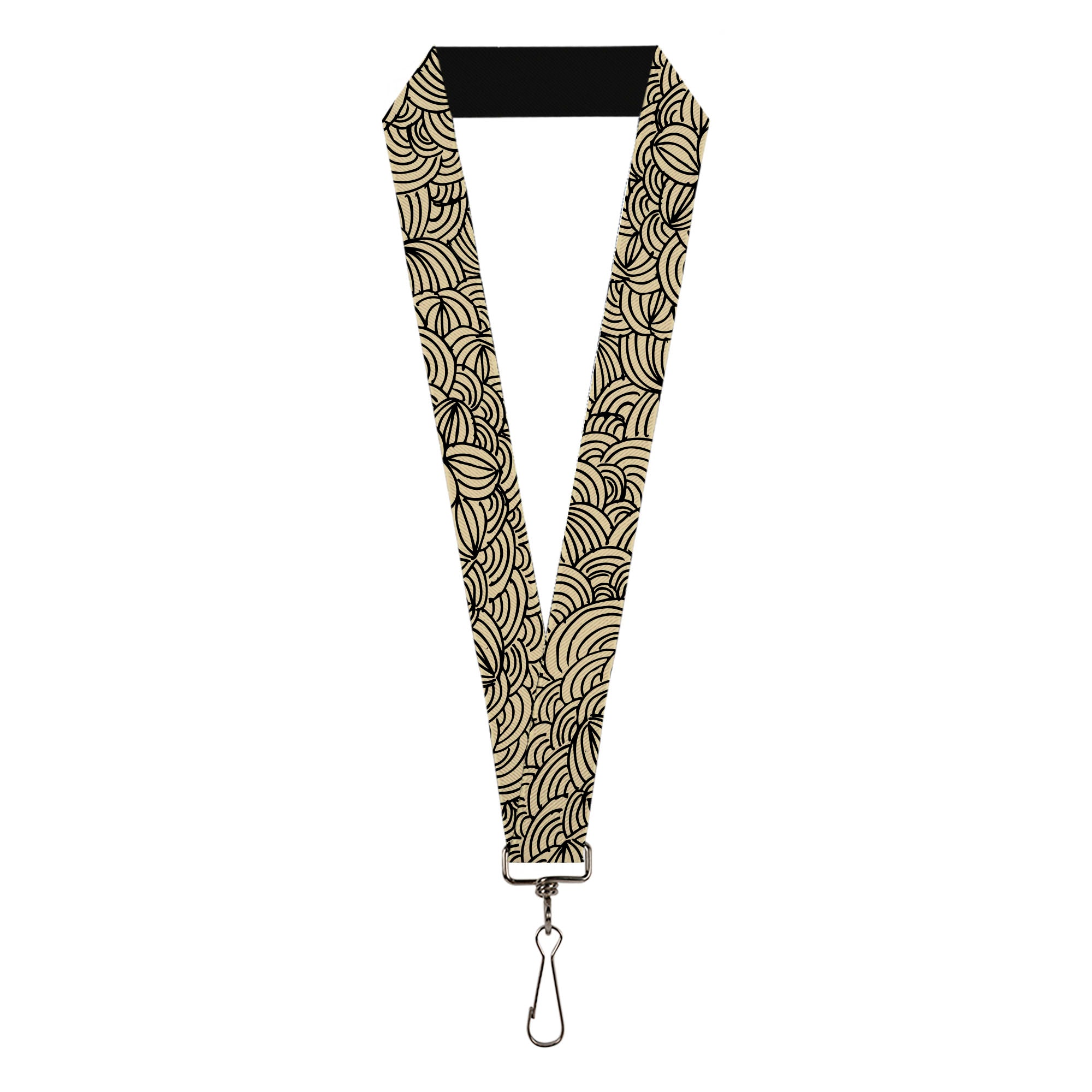 Lanyard - 1.0" - Doodle1 Cream Black Lanyards Buckle-Down
