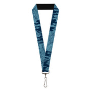 Lanyard - 1.0" - Doodle1 Paint Drips Blues Lanyards Buckle-Down