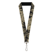 Lanyard - 1.0" - Doodle1 Paint Drips Cream Black Lanyards Buckle-Down