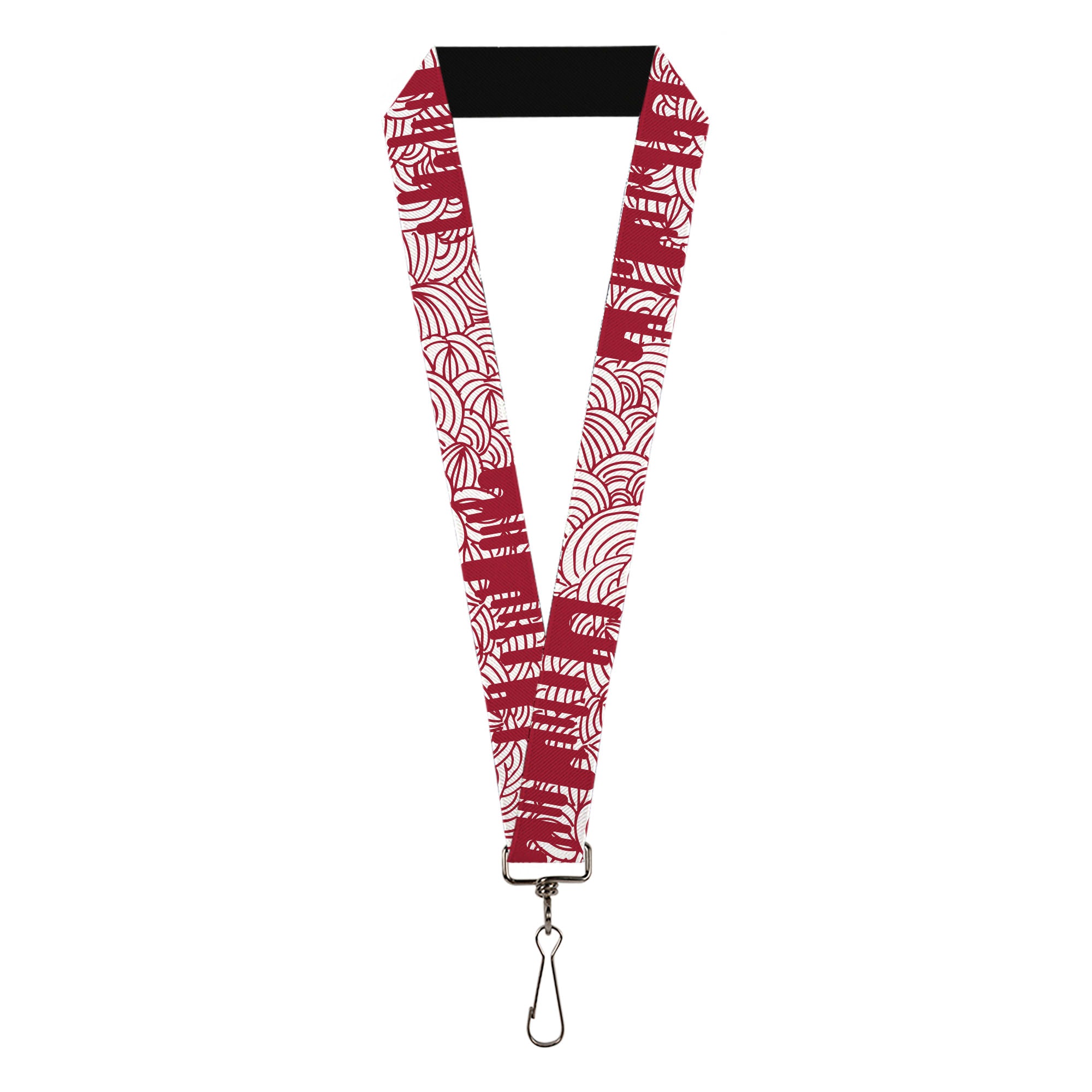 Lanyard - 1.0" - Doodle1 Paint Drips White Red Lanyards Buckle-Down