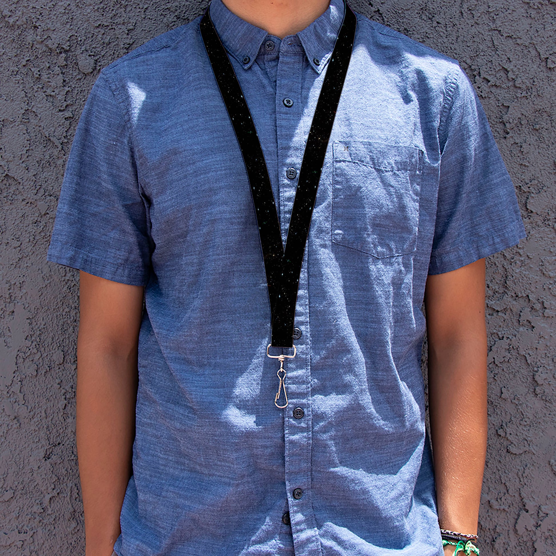 Lanyard - 1.0" - Deep Space2 Black White Lanyards Buckle-Down