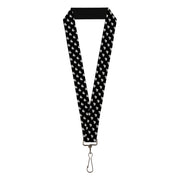 Lanyard - 1.0" - Diamonds Diagonal Black White Lanyards Buckle-Down