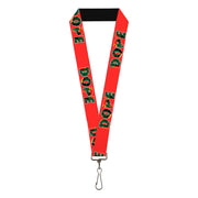 Buckle-Down Lanyard - DOPE Red/Black/Tropical Flowers Lanyards Buckle-Down