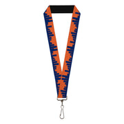 Lanyard - 1.0" - Denver Solid Skyline Orange Navy Lanyards Buckle-Down