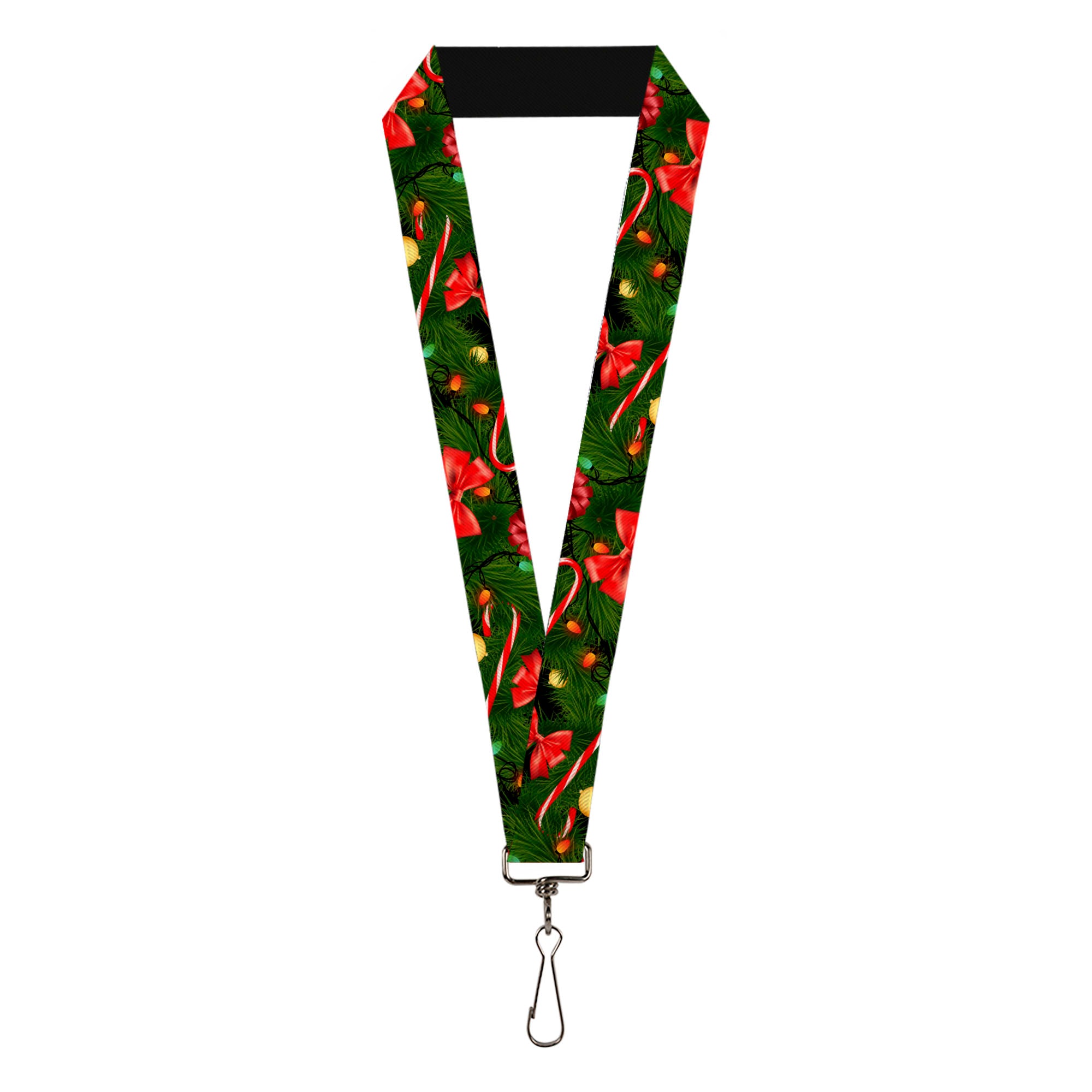 Lanyard - 1.0" - Decorated Tree2 w Bows Lights Candy Canes Lanyards Buckle-Down