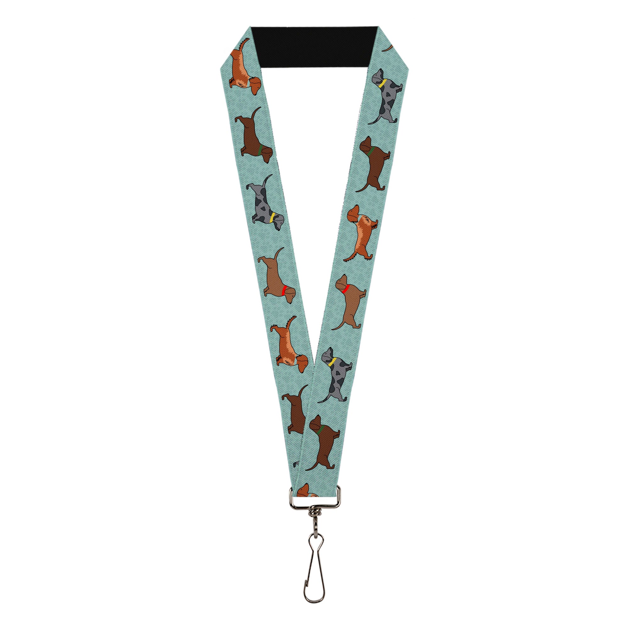 Lanyard - 1.0" - Dachshund 4-Dogs Paws Aquas Lanyards Buckle-Down