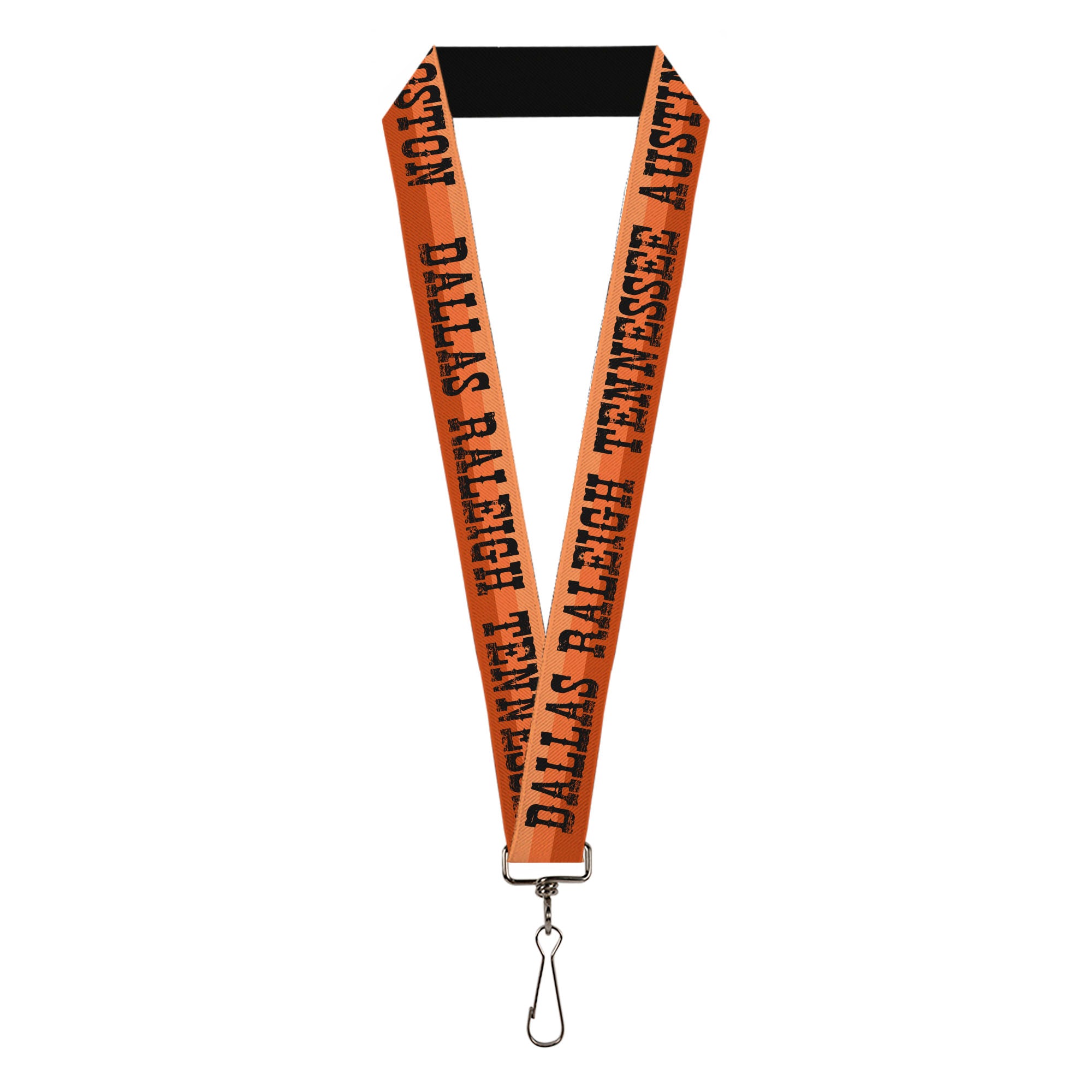 Lanyard - 1.0" - Dallas-Raleigh-Tennessee-Austin-Boston Stripes Browns/Black Lanyards Buckle-Down