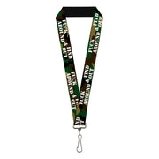 Lanyard - 1.0" - FAFO FUCK AROUND & FIND OUT Stencil Camo White Lanyards Buckle-Down