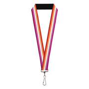 Lanyard - 1.0" - Flag Lesbian Five Stripe Oranges White Pinks Lanyards Buckle-Down