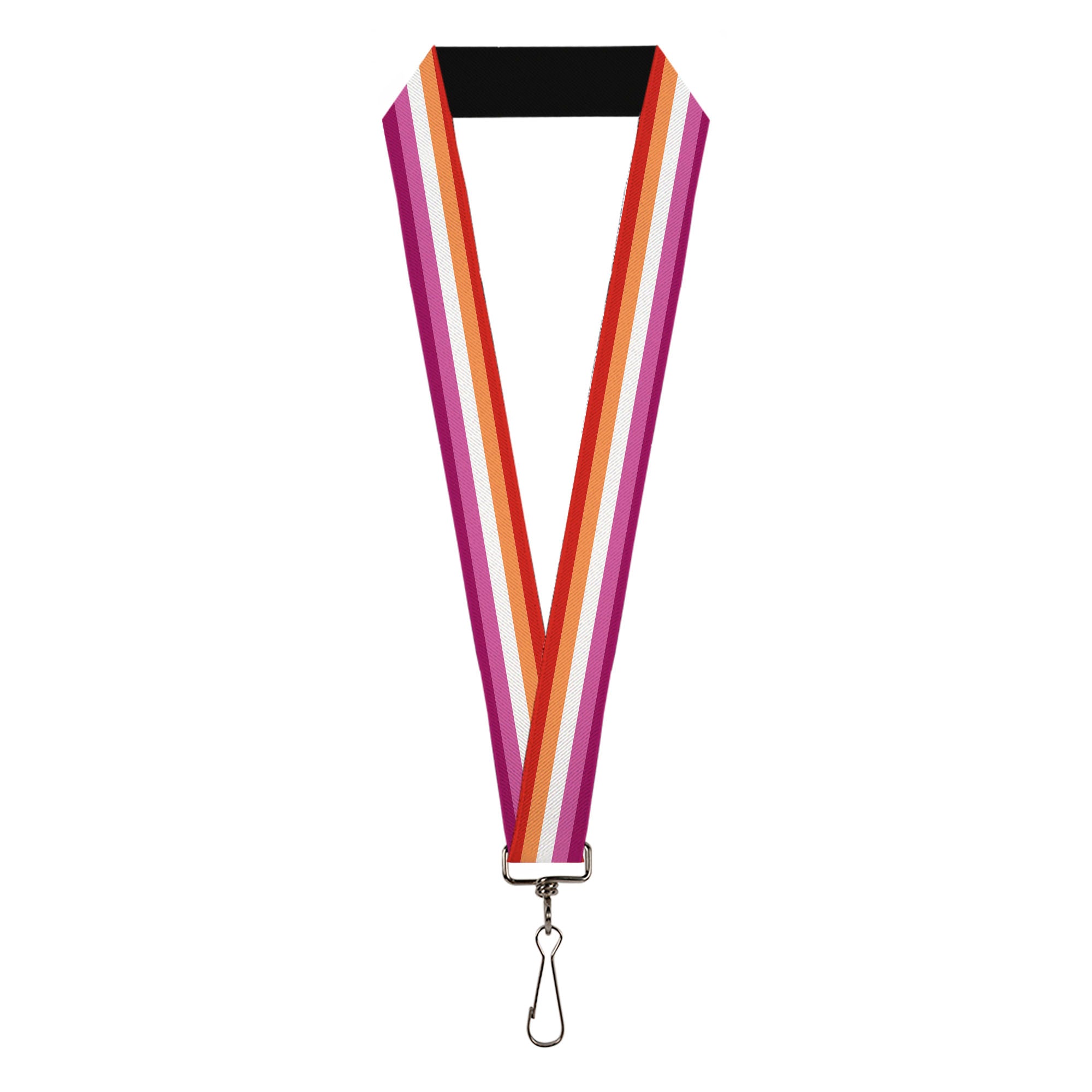 Lanyard - 1.0" - Flag Lesbian Five Stripe Oranges White Pinks Lanyards Buckle-Down