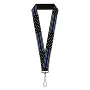 Lanyard - 1.0" - FAFO FUCK AROUND AND FIND OUT Thin Blue Line Flag Lanyards Buckle-Down