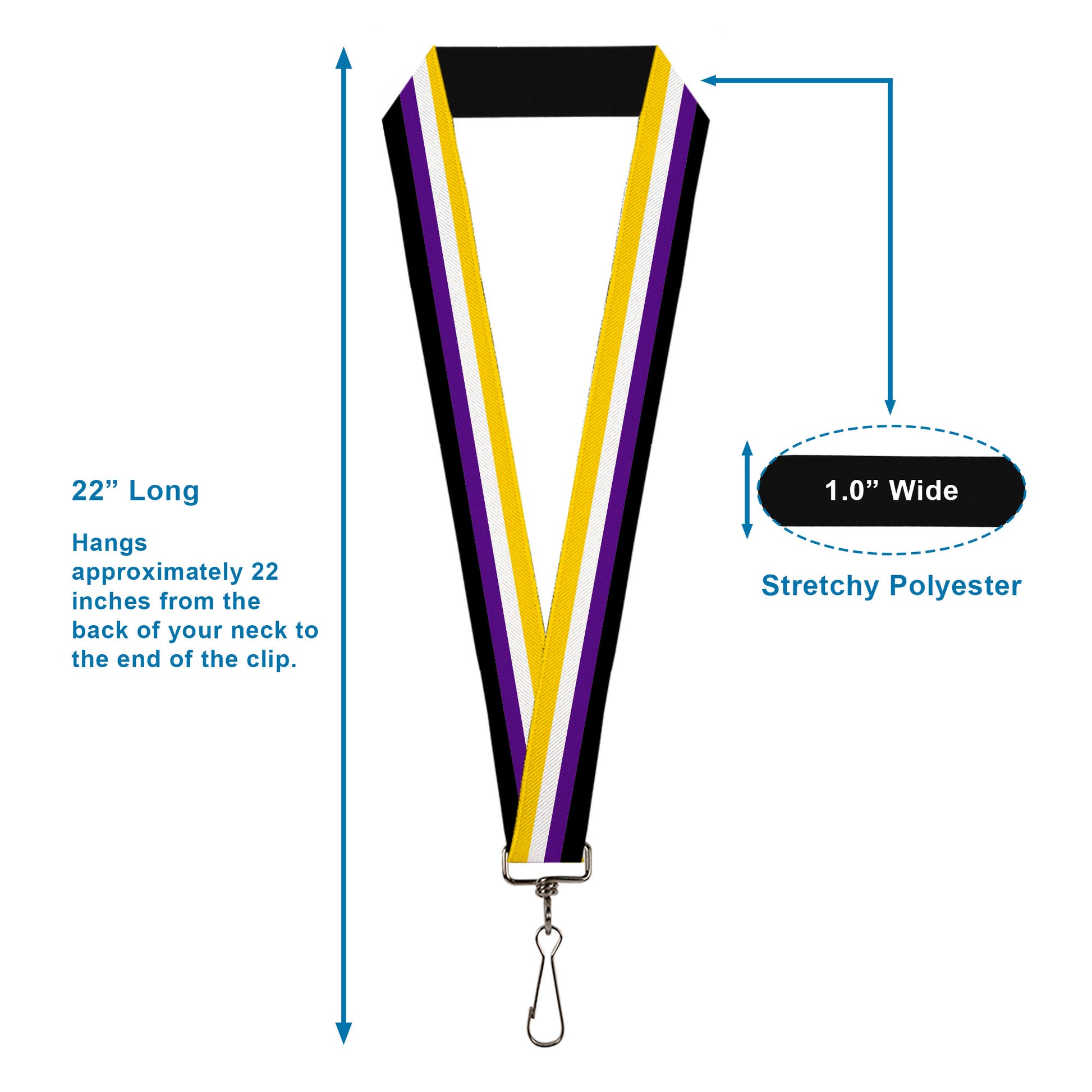 Lanyard - 1.0" - Flag Non-Binary Stripe Lanyards Buckle-Down