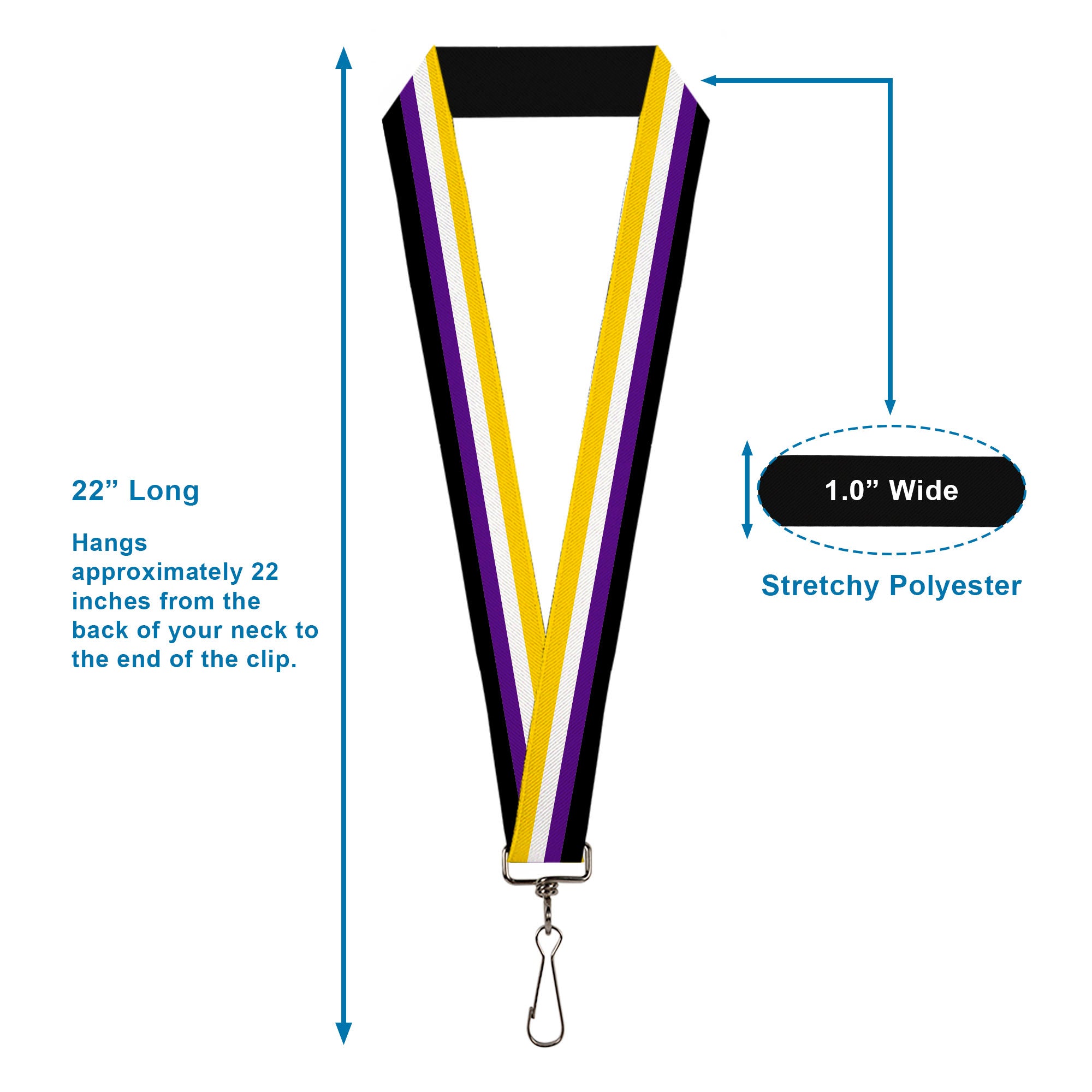 Lanyard - 1.0" - Flag Non-Binary Stripe Lanyards Buckle-Down