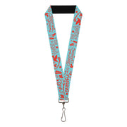Lanyard - 1.0" - GRATEFUL OPTIMISM BE KIND Icons Collage Blue/Red Lanyards Buckle-Down