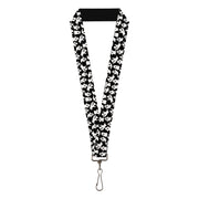 Lanyard - 1.0" - Ghosts Poses Scattered Black/White Lanyards Buckle-Down