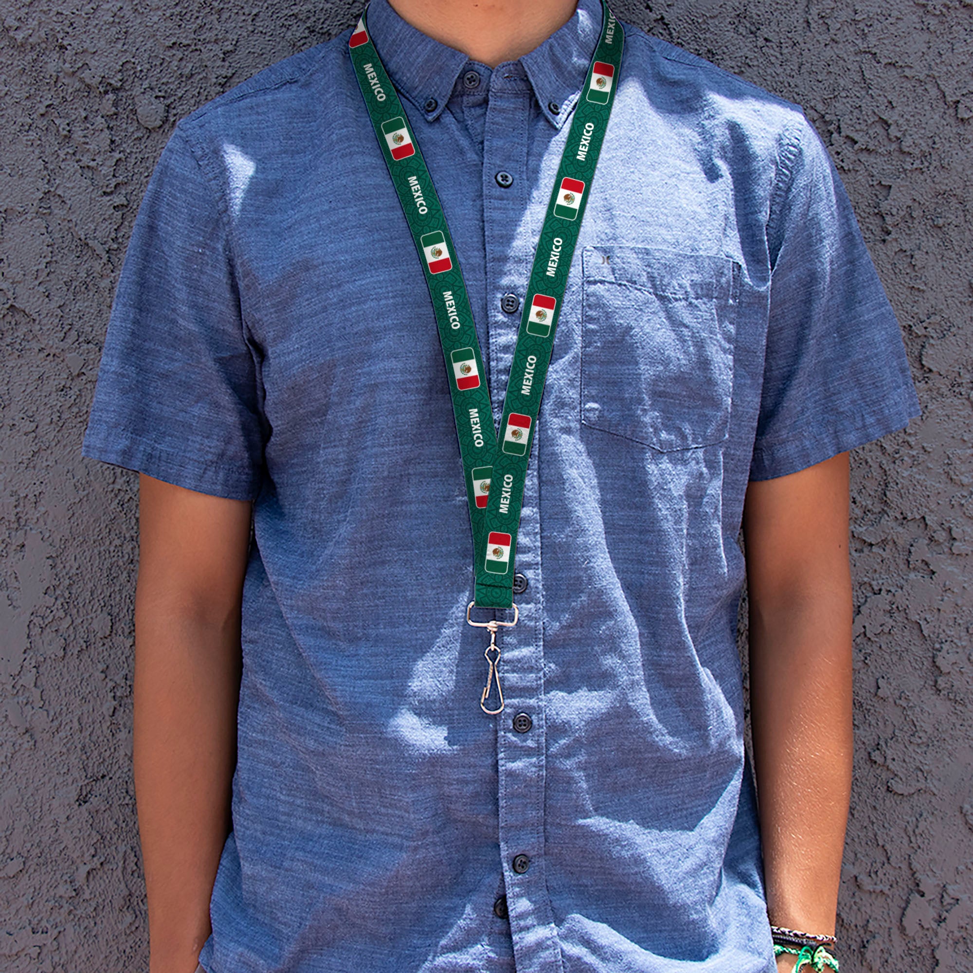 Lanyard - 1.0" - Global Soccer Cup Series Mexico Spirit Flag Lanyards Buckle-Down