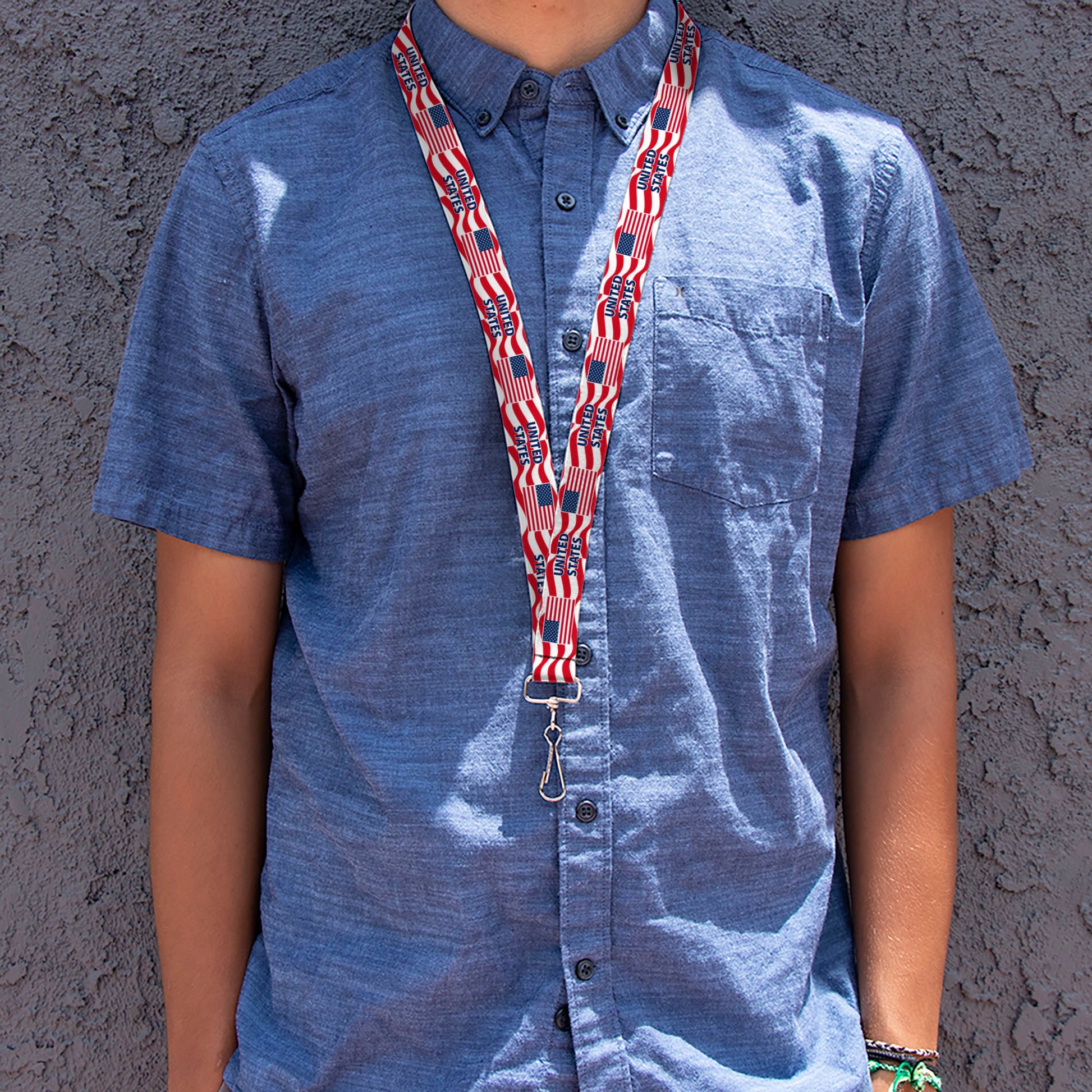 Lanyard - 1.0" - Global Soccer Cup Series United States Spirit Flag Lanyards Buckle-Down