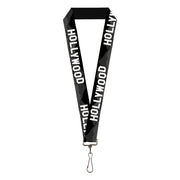 Lanyard - 1.0" - HOLLYWOOD Sign Skyline Black Grays White Lanyards Buckle-Down