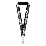 Lanyard - 1.0" - HOLLYWEED Sign Skyline Pot Leaf Black Grays White Green Lanyards Buckle-Down