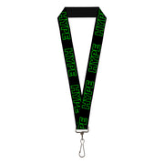 Lanyard - 1.0" - HYPE Outline Black Neon Green Lanyards Buckle-Down