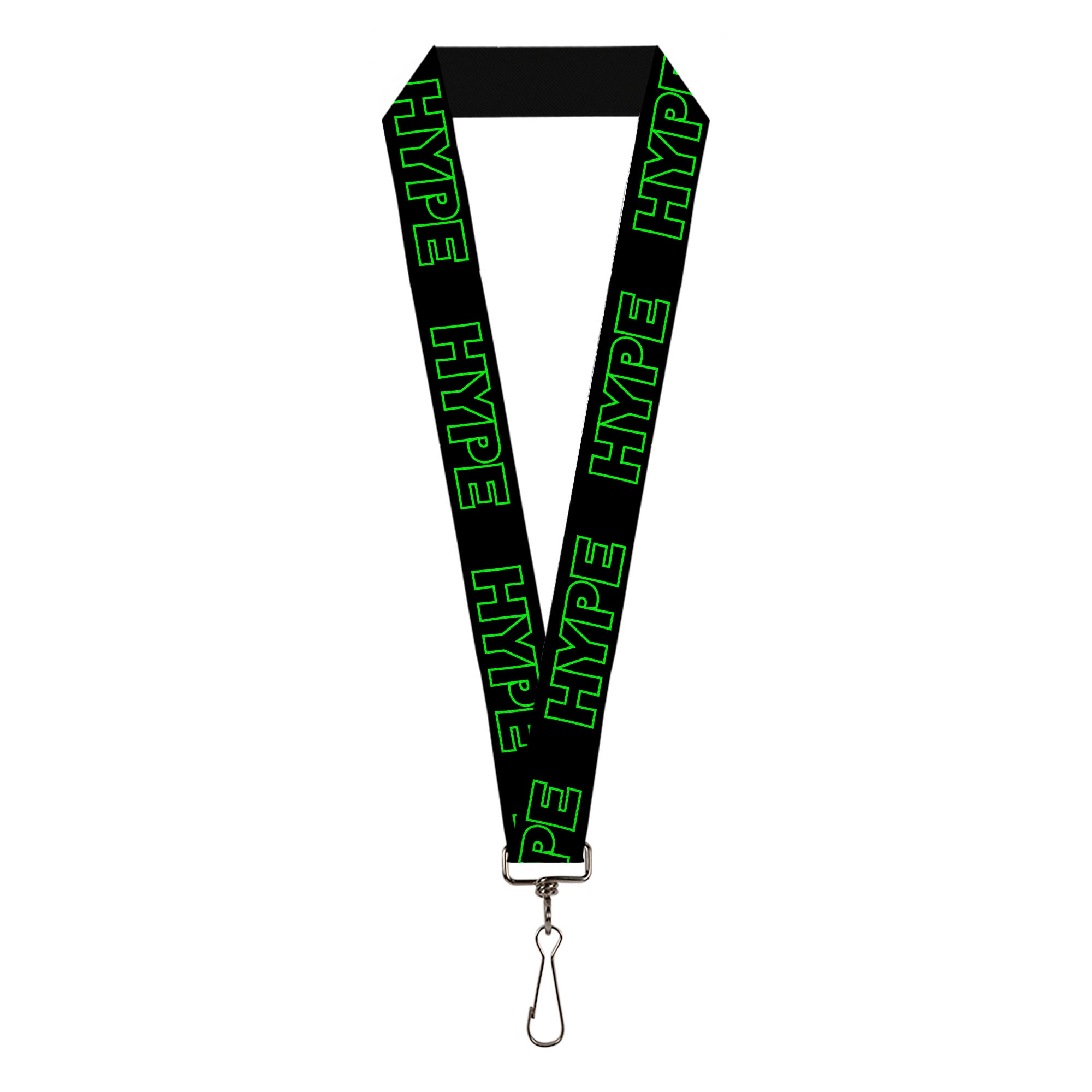 Lanyard - 1.0" - HYPE Outline Black Neon Green Lanyards Buckle-Down