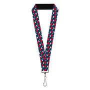Lanyard - 1.0" - Holiday Christmas Stocking and Snowflake Blue/WhiteRed Lanyards Buckle-Down